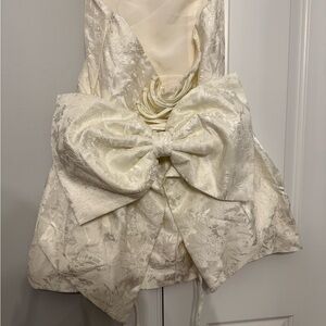 Fashion Nova Cream Mini Dress with Bow